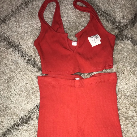 Mystique Boutique Pants - Orange biker shorts set